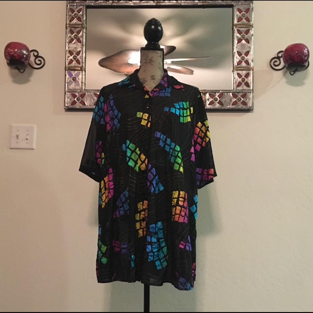 Sheer plus size over blouse